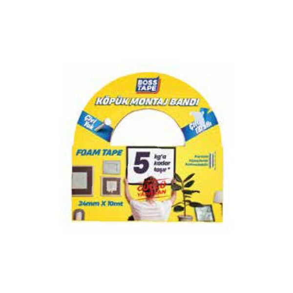 Ταινία Διπλής Όψεως Αφρώδης Λευκή -5KG-18mmx10m BL BOSS